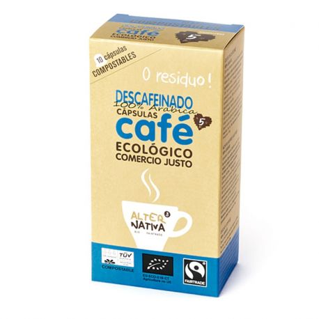 ALTERNATIVA CAFE DESCAFEINADO BIO FT 10UDS 5 G CAPSULAS