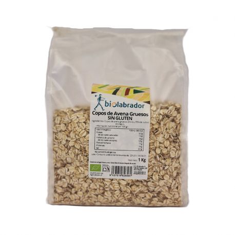 BIOLABRADOR COPOS DE AVENA GRUESOS SIN GLUTEN 1 KG