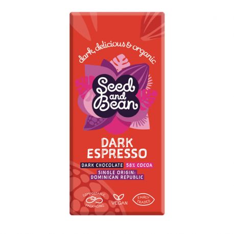 SEED&BEAN CHOCOLATE NEGRO 58% CON CAFE EXPRESO 75 G