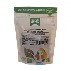 NATURGREEN SEMILLAS DE LINO MARRON MOLIDO, NIBS DE CACAO Y ARONIA BIO 150g