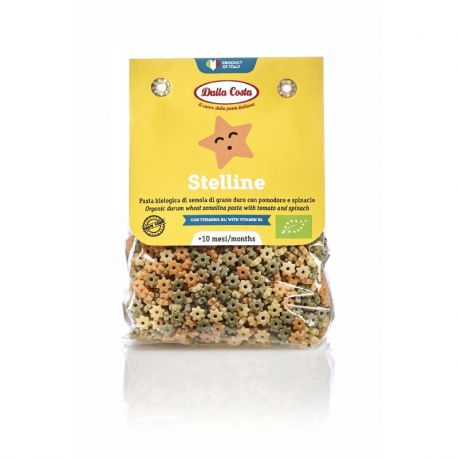 DALLA COSTA STELLINE BABY TRICOLOR CON TOMATE Y ESPINACAS Y VIT B1 250 GR