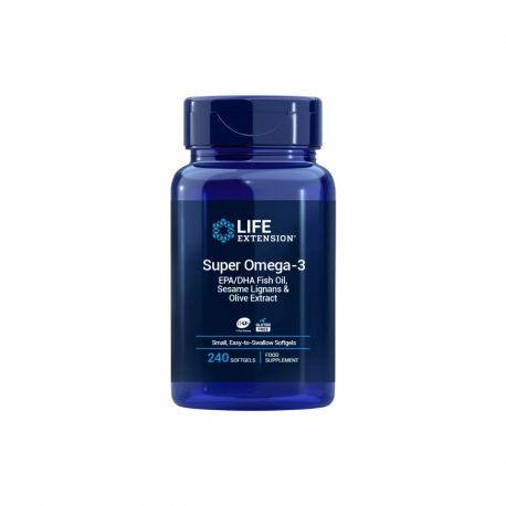 LIFE EXTENSION SUPER OMEGA-3 PLUS EPA/DHA FISH OIL, SESAMO ,OLIVE 240 PERLAS