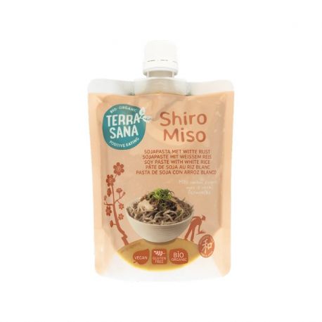 TerraSana Shiro Miso Dulce en bolsa con tapón- Pasta de soja con arroz blanco (pasteurizado) 250g