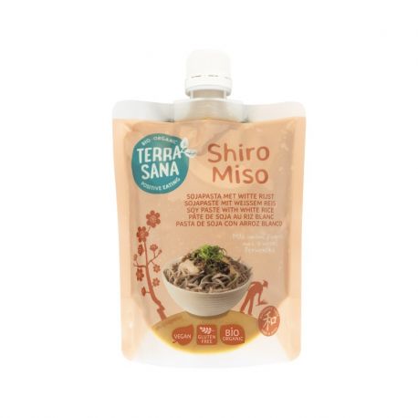 TerraSana Shiro Miso Dulce en bolsa con tapón- Pasta de soja con arroz blanco (pasteurizado) 250g