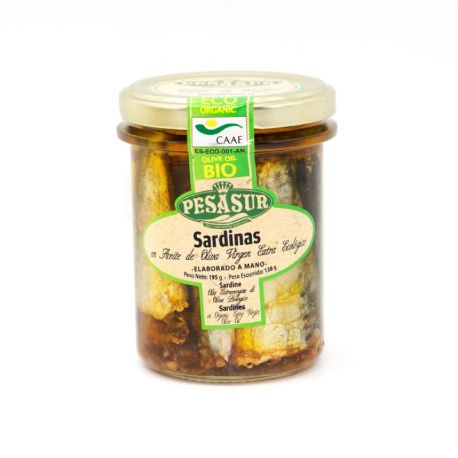 PESASUR SARDINAS 3/4 PIEZAS (TARRO CRISTAL) 195 GR