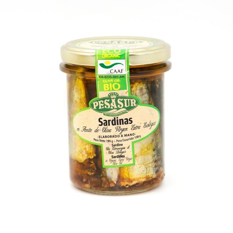 PESASUR SARDINAS 3/4 PIEZAS (TARRO CRISTAL) 195 GR