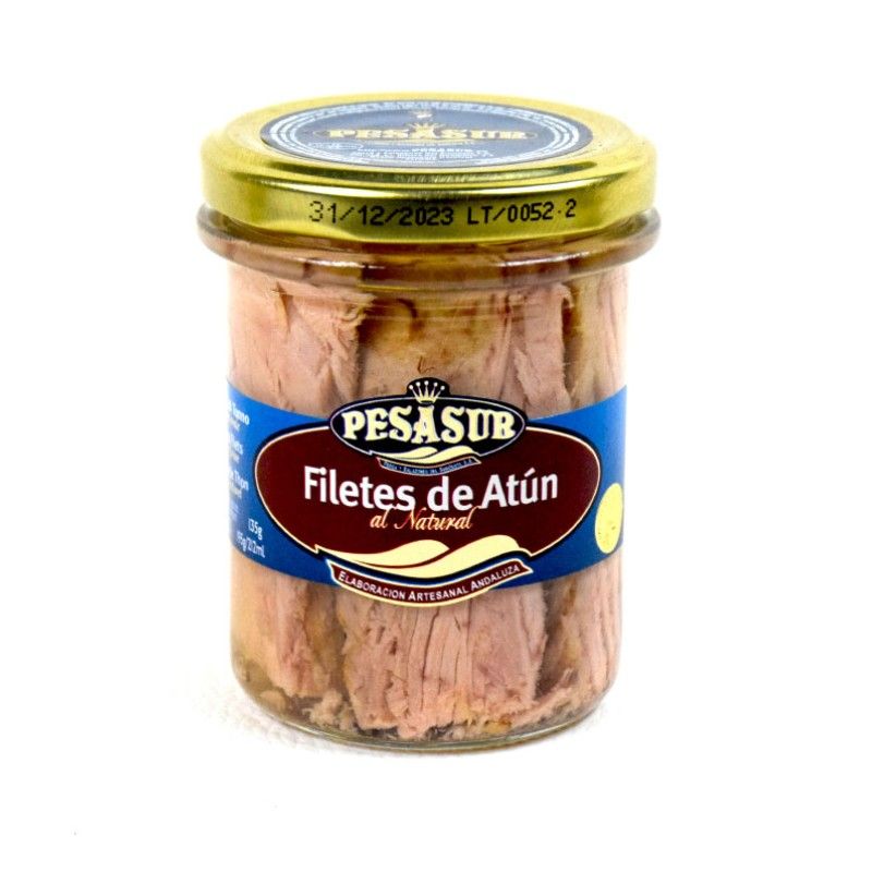 PESASUR FILETES DE ATUN AL NATURAL (TARRO CRISTAL) 195 GR