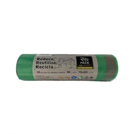 RRR PACK BOL.BASURA RECICLADA VERDE 60 L 10UDS JARDIN