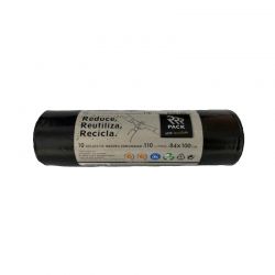 RRR PACK BOL.BASURA RECICLADA NEGRA 100 L 10UDS COMUNIDAD