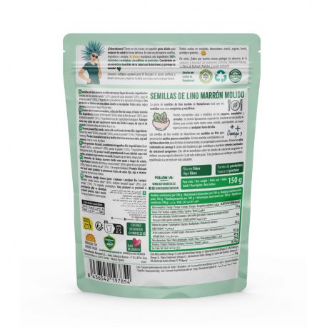 NATURGREEN SEMILLAS DE LINO MARRON MOLIDO, NIBS DE CACAO Y ARONIA BIO 150g