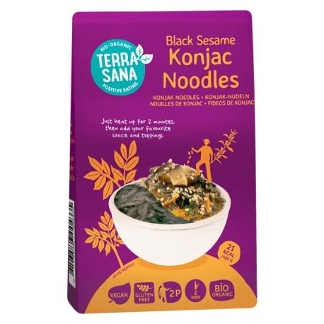 TerraSana Fideos de Konjac con sesamo negro 250g