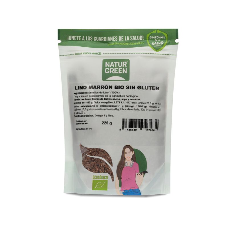 NATURGREEN LINO MARRON BIO 225 G