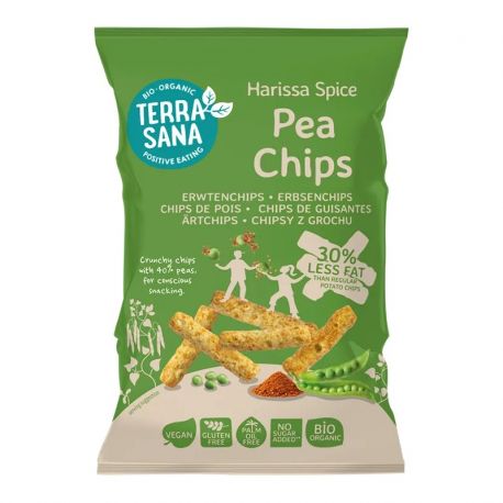 TerraSana Chips de guisantes con Harissa 75 g