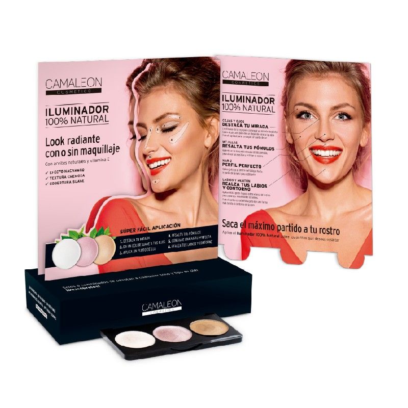 CAMALEON EXPOSITOR ILUMINADOR 12 UDS (3XTIPO)+1 TESTER PALETA