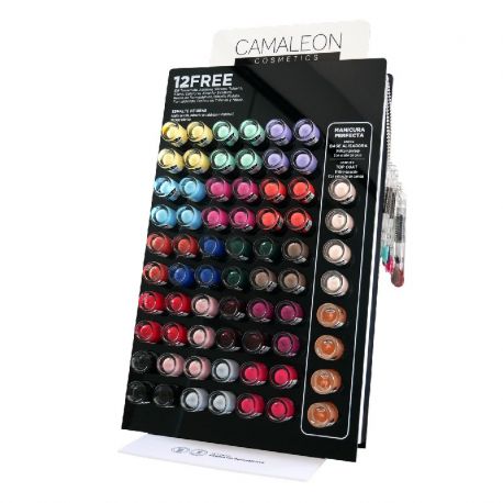 CAMALEON EXPOSITOR LACA UÑAS 60 UDS SURTIDAS + 8 UDS.TRATAMIENTO