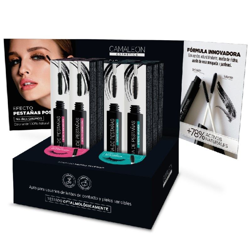 CAMALEON EXPOSITOR MASCARA PESTAÑAS 12 UDS (6 X TIPO)