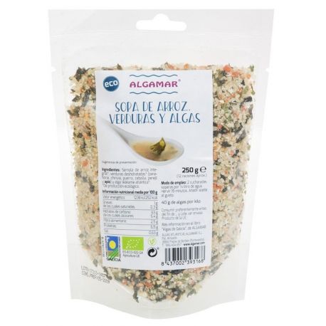 ALGAMAR SOPA DE ARROZ, VERDURAS Y ALGAS 500 GR ECO PVPR 4,89