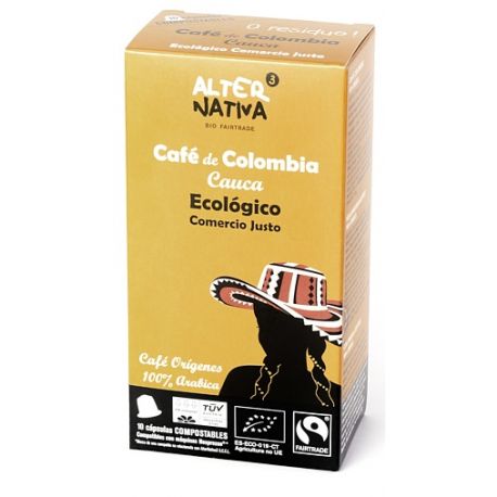 ALTERNATIVA CAFE COLOMBIA CAUCA BIO FT 10UDS 5 G CAPSULAS