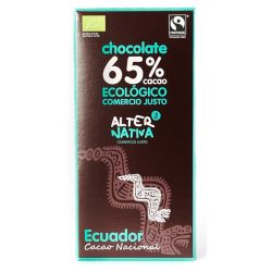 ALTERNATIVA CHOCOLATE 65% CACAO ECUADOR BIO-FT 80 G
