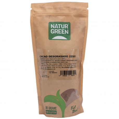 NaturGreen Cacao desgrasado Bio 225 g